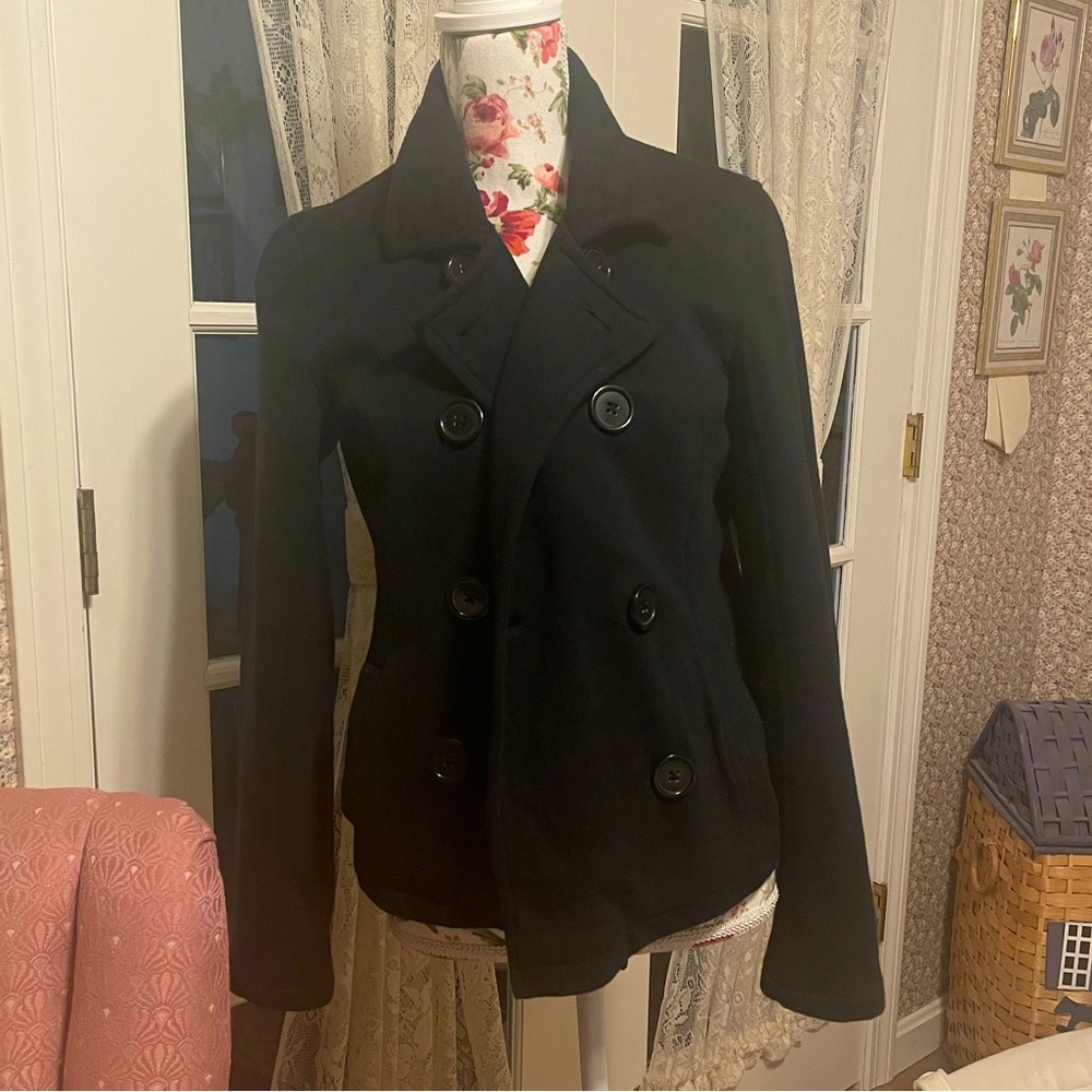Delias Black lightweight peacoat